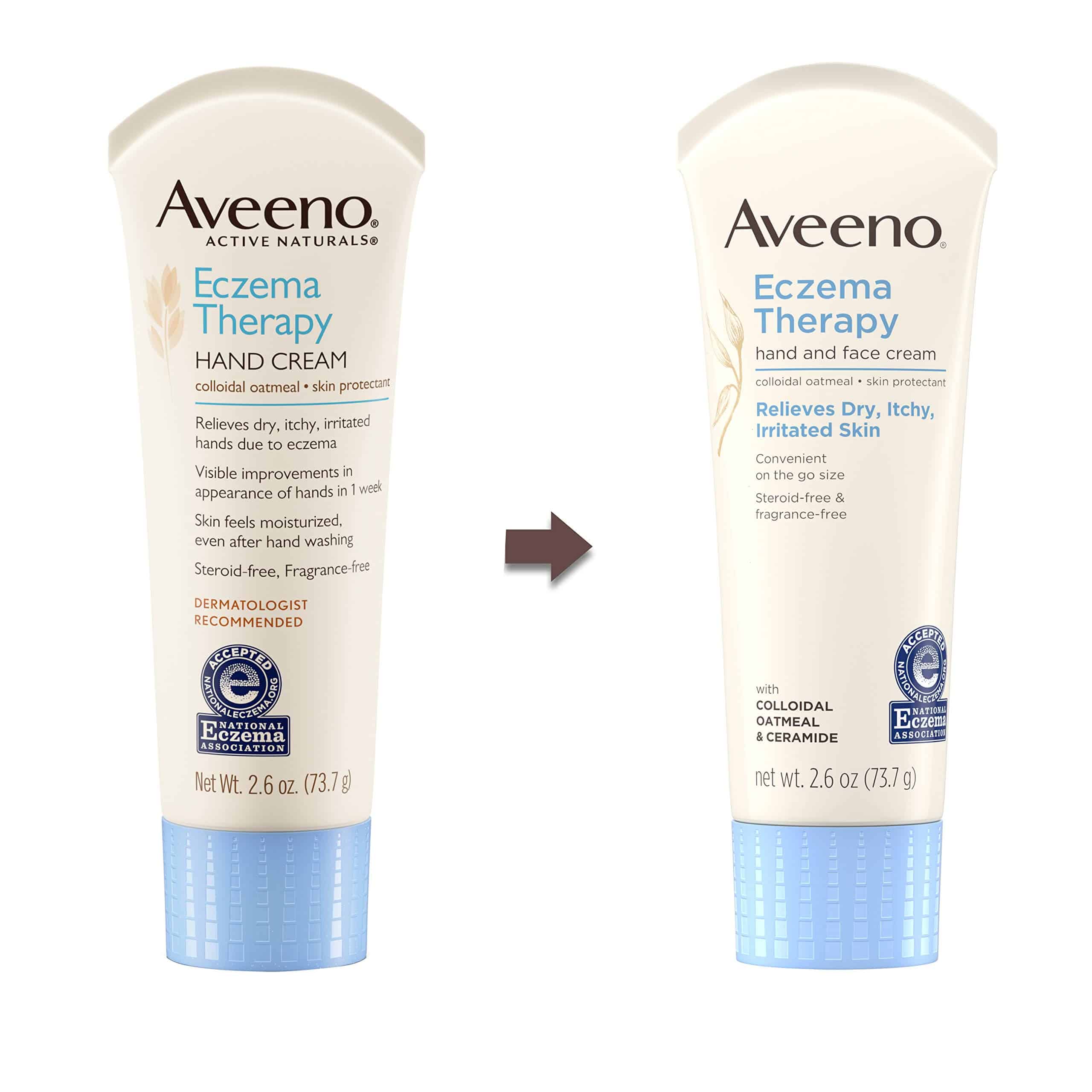 Aveeno Eczema Therapy Hand &  Face Cream for Dry, Itchy Skin with ...
