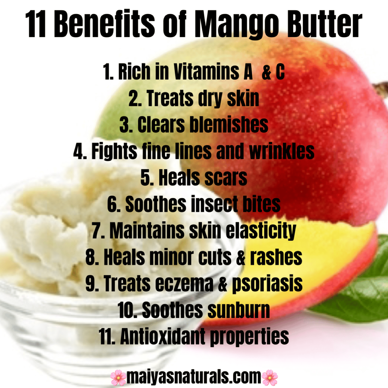 Benefits of Mango Butter for skin.