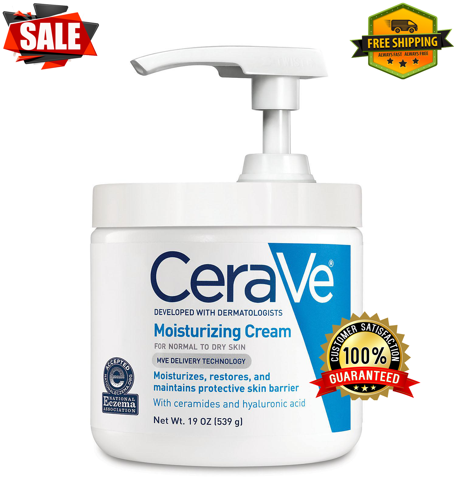 CeraVe Moisturizing Cream with Pump (19 oz.) Free Shipping
