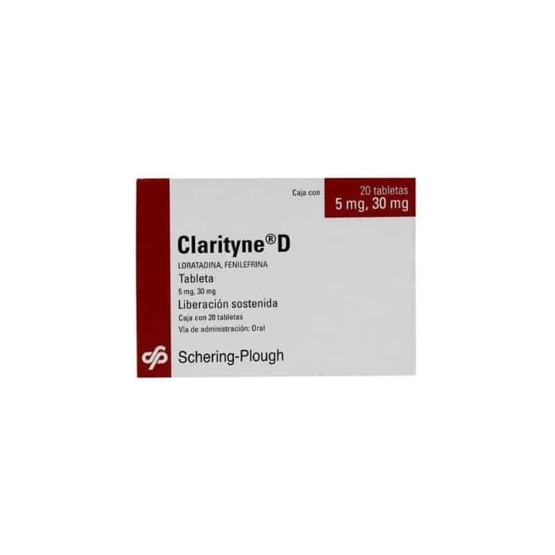 CLARITYNE D (LORATADINE, PHENYLEPHRINE) 5MG/30MG 20 TABLETS ...