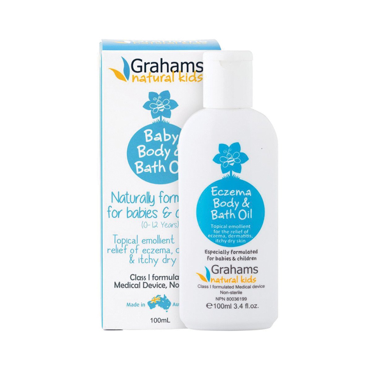Grahams Natural Baby Eczema Body &  Bath Oil 100ml ...