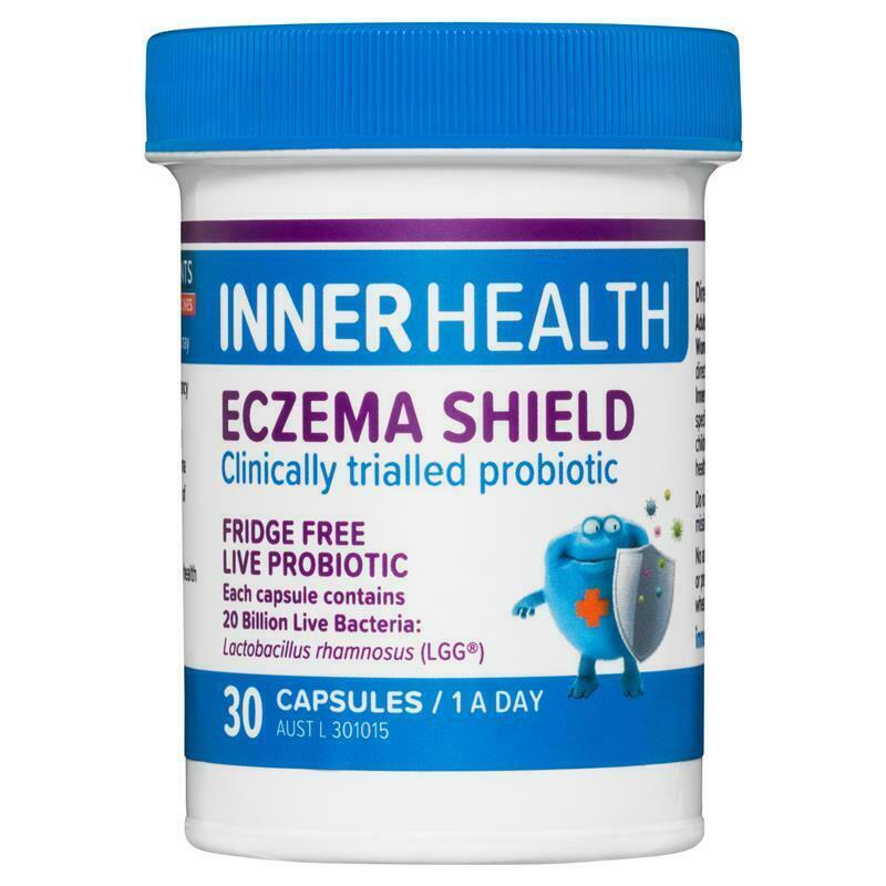 Inner Health Eczema Shield 30 Capsules Fridge Free Probiotics Vegan ...