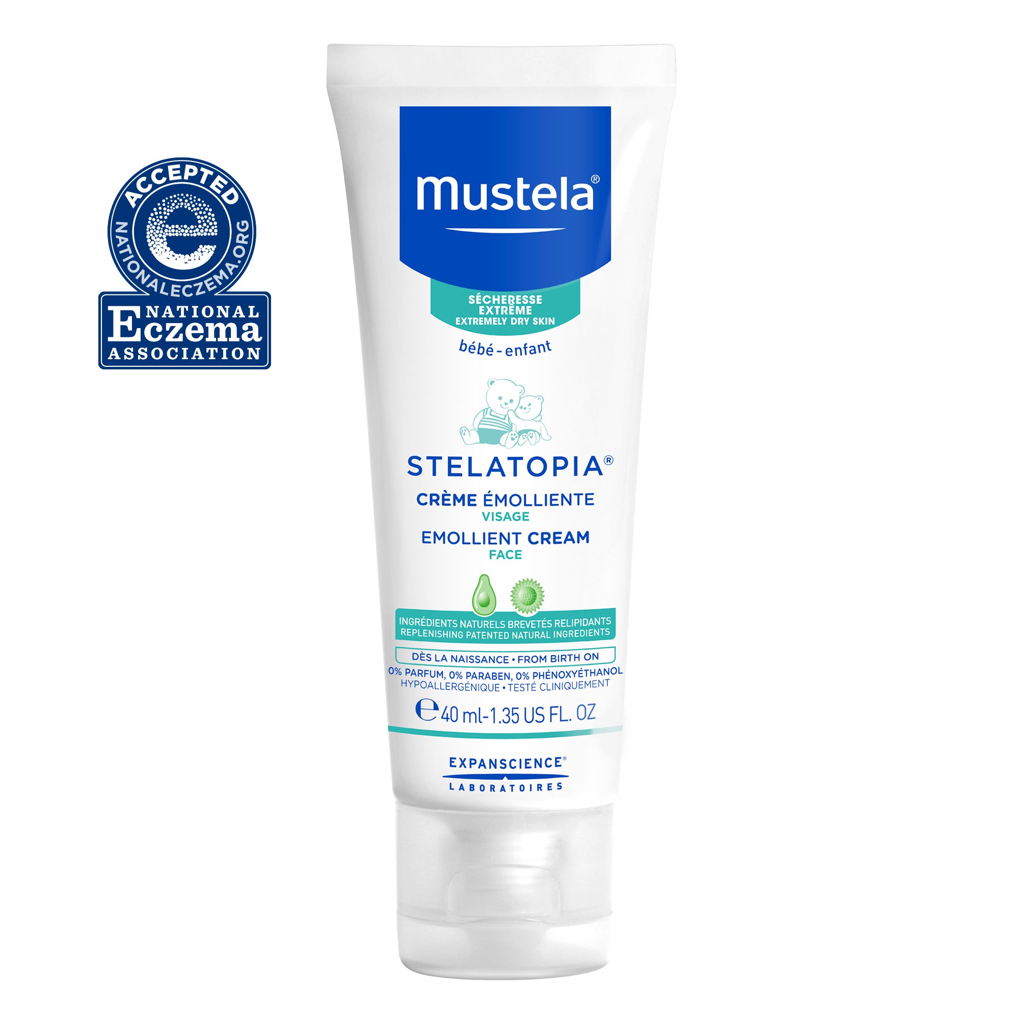 Mustela Stelatopia Baby Emollient Face Cream for Extremely ...