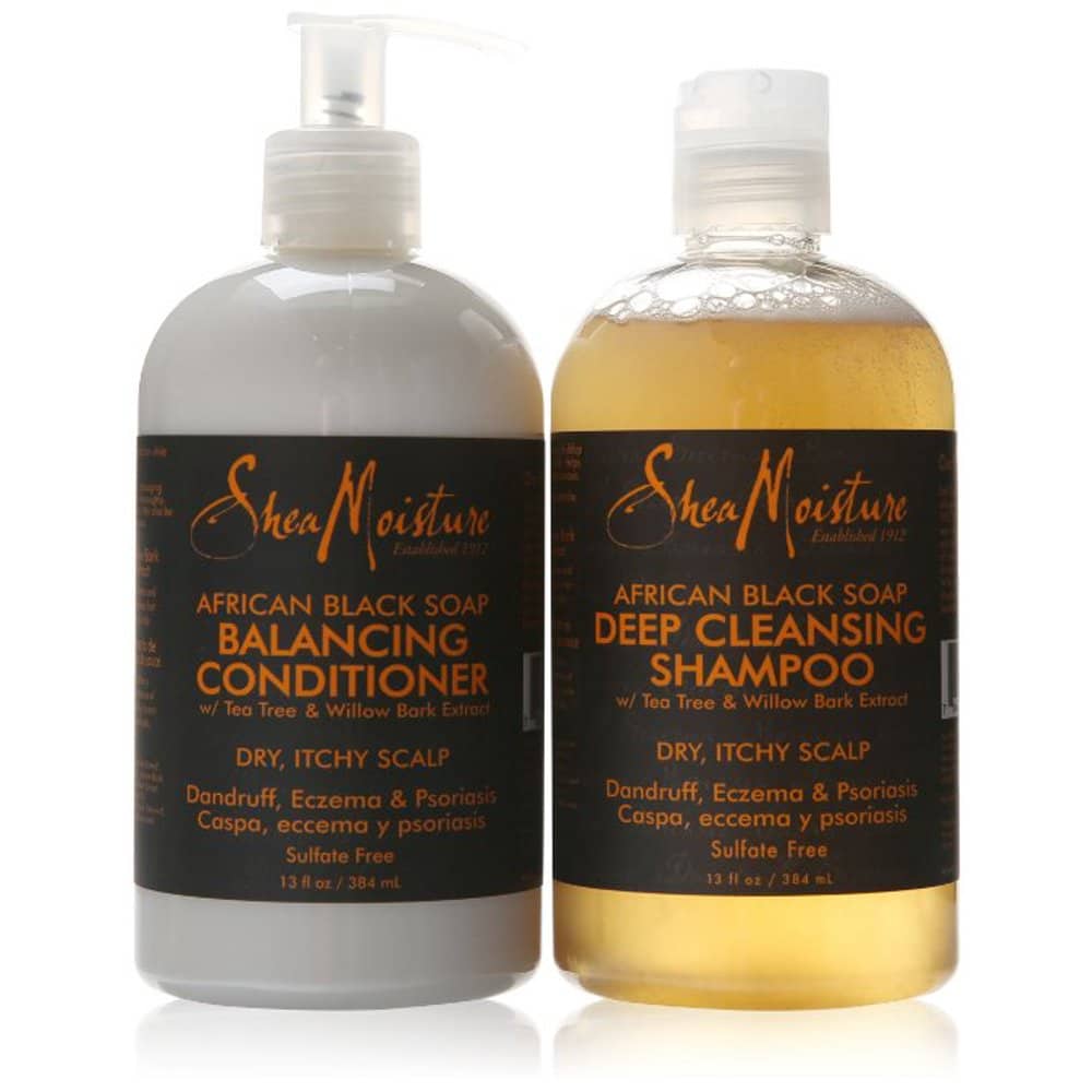 Shea Moisture African Black Soap Deep Cleansing Shampoo and Balancing ...