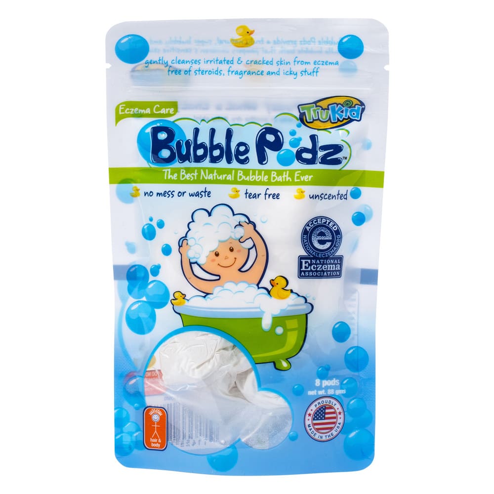TruKid Bubble Podz Eczema Care Bubble Bath, Unscented, 8 Ct